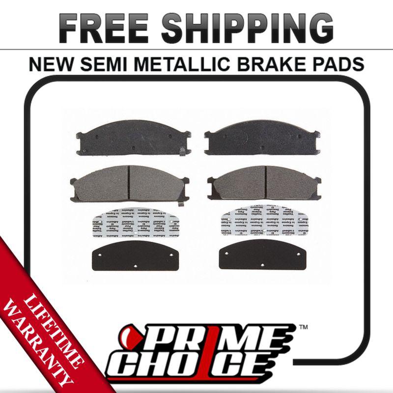 Front semi metallic disc brake pad kit full set with lifetime warranty