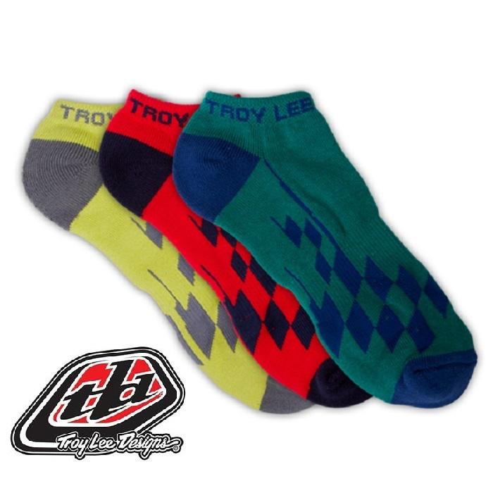 Troy lee designs tld ankle socks- race checkered multi 3-pack- 2 sizes available