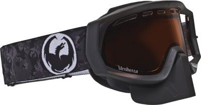 Dragon vendetta goggle black w/amber lens 722-1382