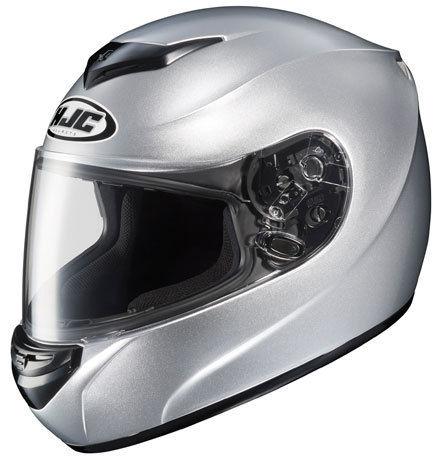 Hjc cs-r2 solid and metallic helmet metallic silver adult md