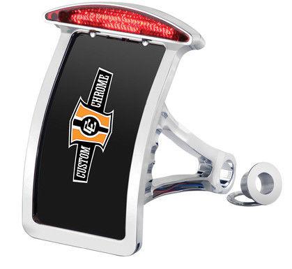 Crescent curved sidemount taillight license plate frame for 87-99 harley softail