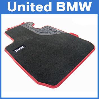 Bmw 3 series front carpet floor mats 320 328 335 sedan (2012 on) black/red