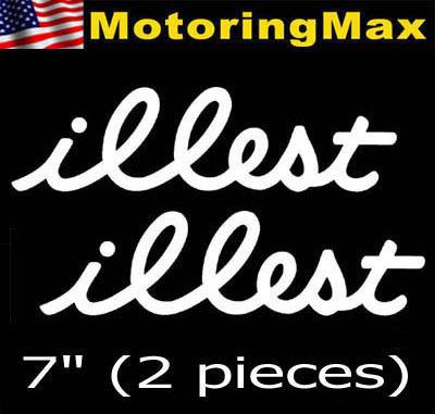 (2) 7" jdm euro illest import stance fatlace car decal vinyl stickers decals