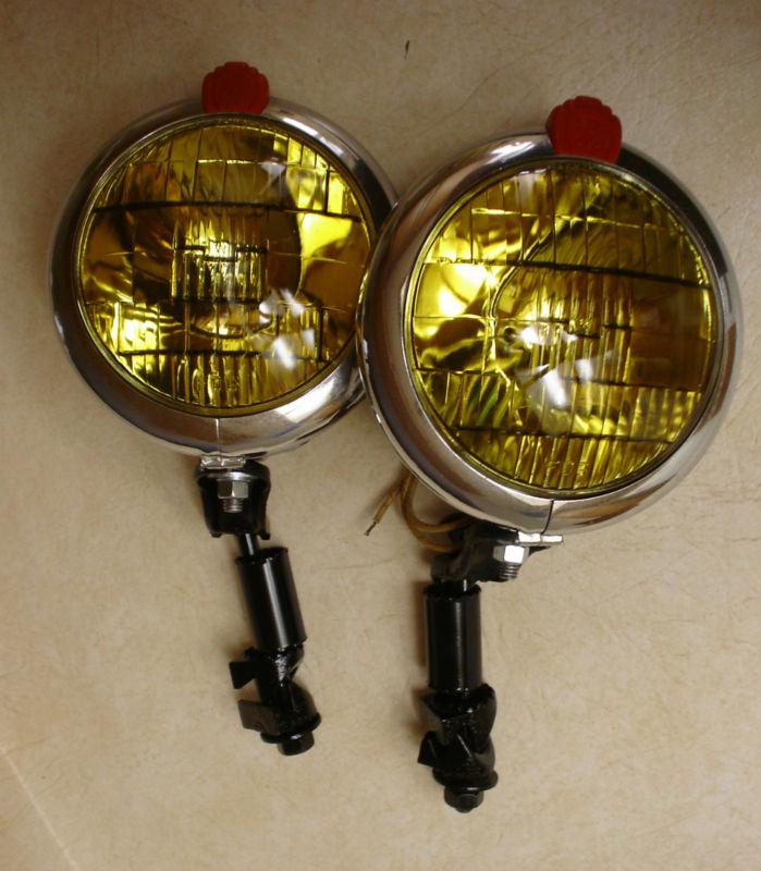 Vintage 1940's fog lamps lights s&m lamp co. made in l.a. low rider hot rod rat