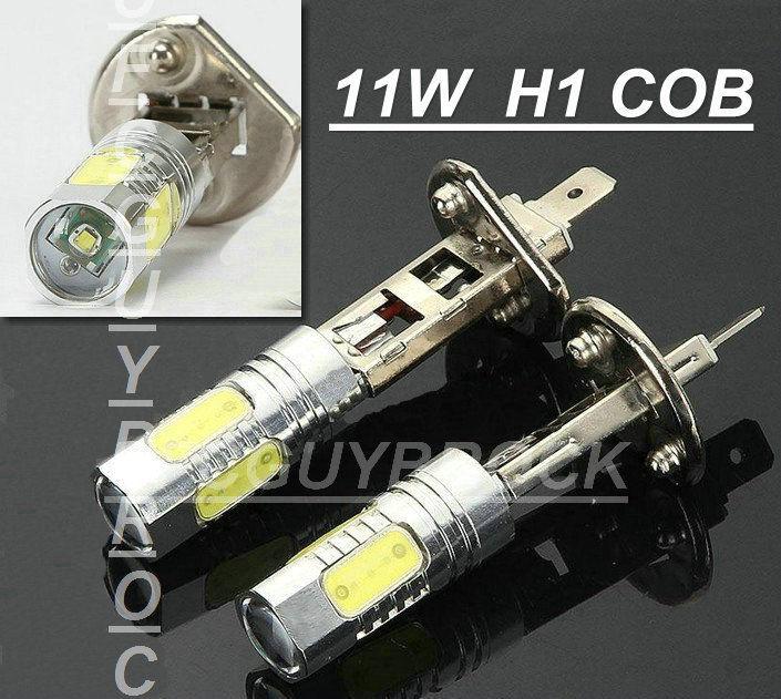 2 x car auto h1 11w cree cob led fog daytime running drl light bulbs xenon white