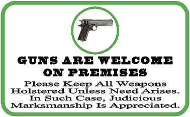 Guns are welcome sticker decal