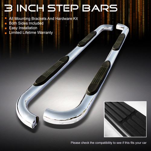 99-13 f-series superduty crew cab 3" polished stainless steel side step bars