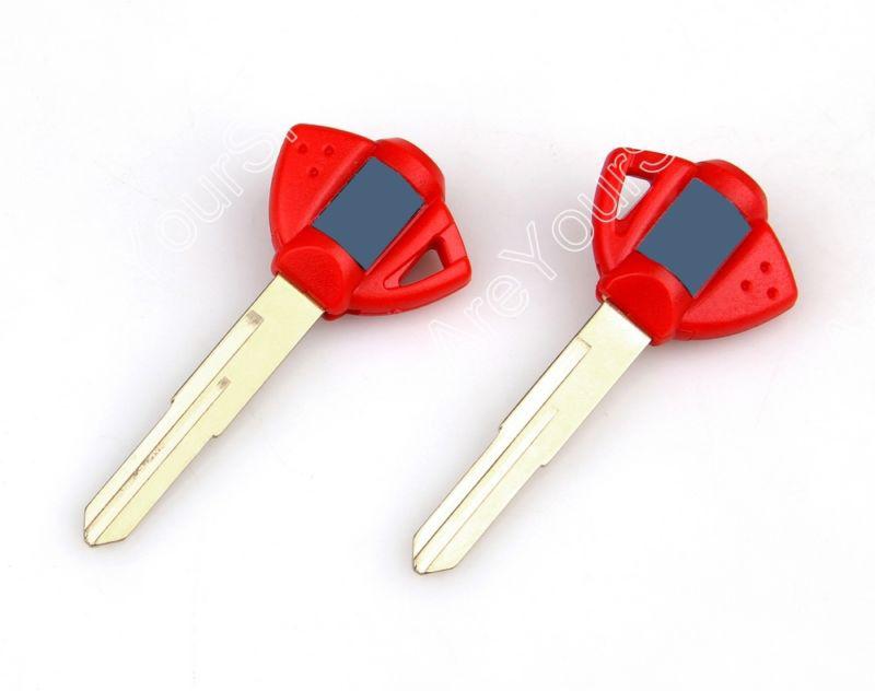 2pcs blade blank key motorcycle suzuki gsxr 600 750 1000 1300 sv 650 dl1000 red