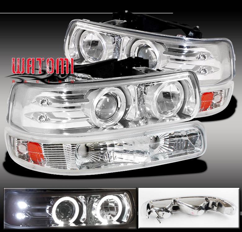 99-02 chevy silverado projector head lights+bumper lamp