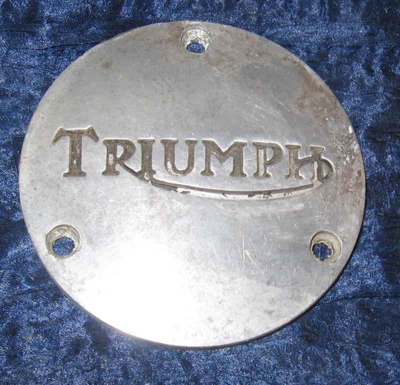 Vintage triumph 650 prmary inspection cover with triumph  logo