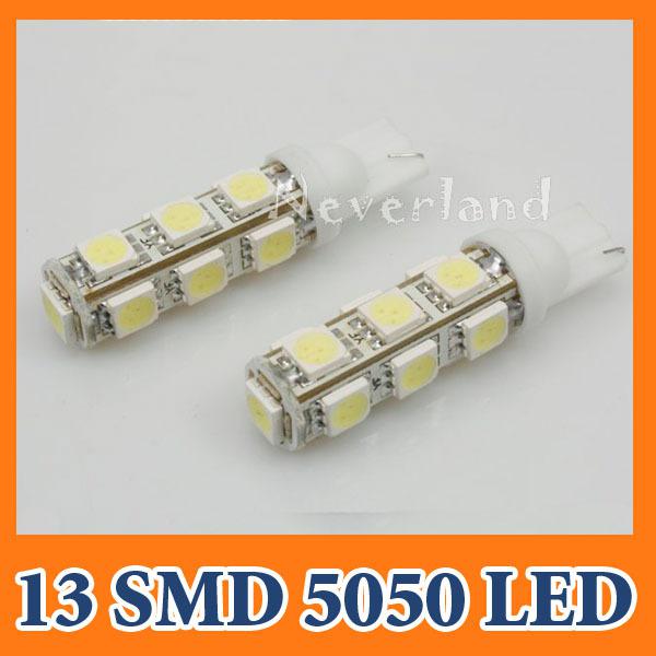 2x t10 5050 13 smd led 168 194 w5w car side interior reverse light lamp bulb 12v