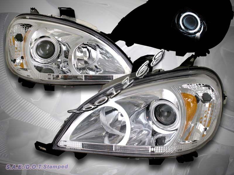 98-01 mercedes benz m class w163 chrome headlights w/ ccfl halo projector