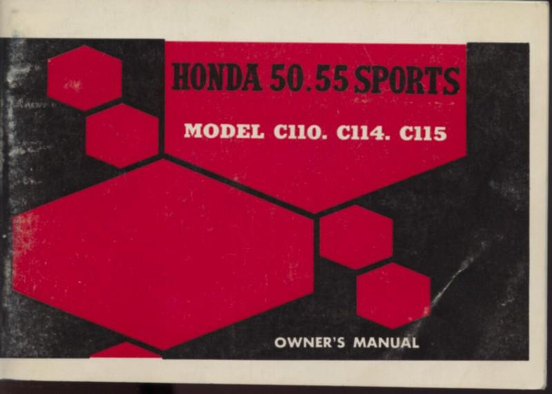 1966 honda 50 55 model c110 c114 c115 owner's manual