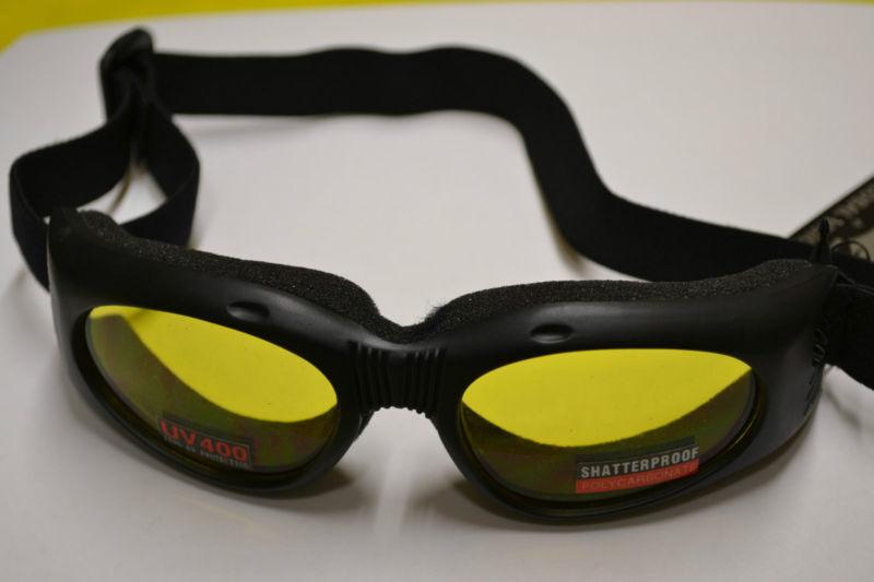 Bikers shatterproof yellow lensriding goggles