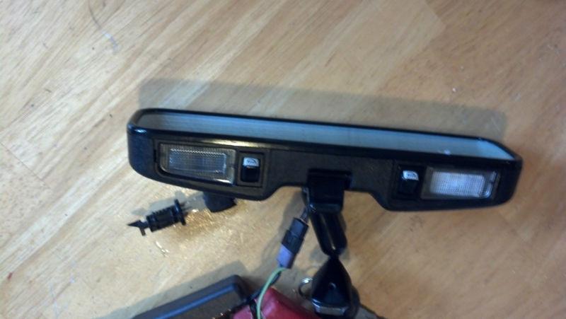 87-93 ford mustang factory convertible rear view mirror windshield oem w/ lights