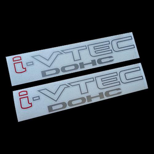 (2) i-vtec dohc (red-i) civic decals stickers jdm sir k20 fa5 integra type r si