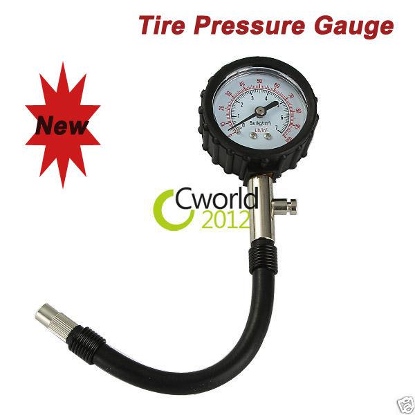 Auto motor car truck bike tyre tire air pressure gauge meter tester 0-100 psi