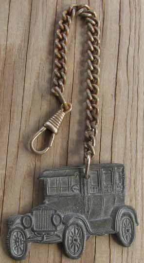 Rare early original ford model t advertising keychain or watch fob l@@k #b186