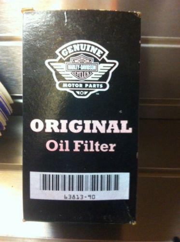 Harley davidson oem oil filter 63813-90 tall chrome nos new in box