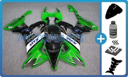 5 in 1 bundle for kawasaki ninja zx10r 08 09 body kit fairing & windscreen ab