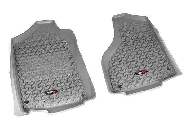 Rugged ridge all terrain front floor liners mats grey 2012-2013 ram quad cab 