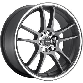 16x7 gray msr 43 wheels 5x110 5x115 +35 saturn astra l-series aura