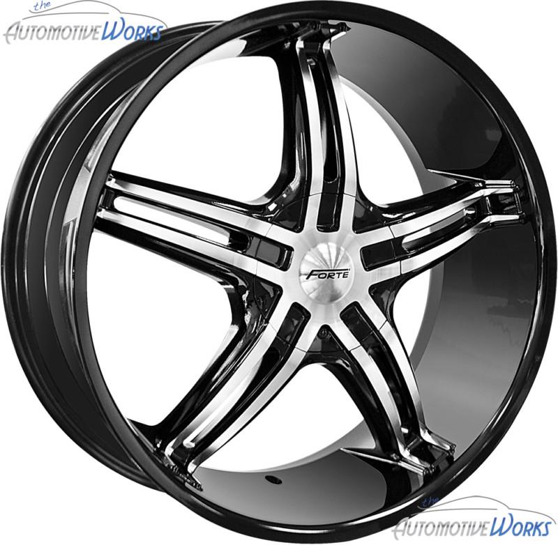 22x9.5 forte koma 5x139.7 5x5.5 5x127 5x5 +15mm black mirror wheels rims 22"