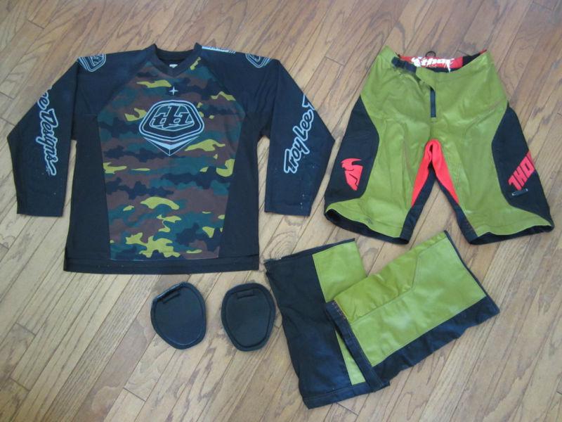 Men's thor & troy lee designs tld motocross mx motox gear jersey pants / shorts 