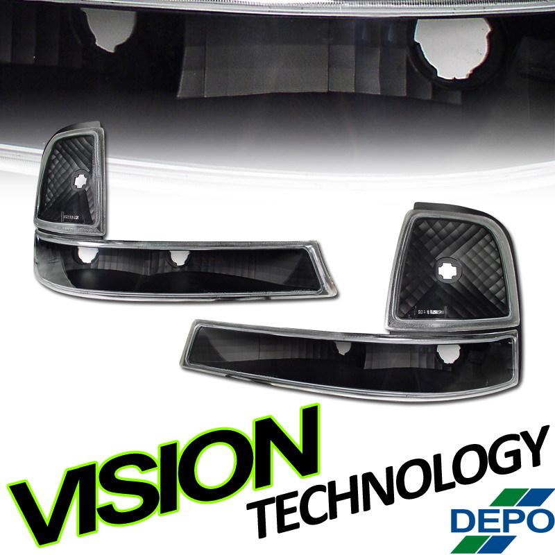 Depo 98-00 ford ranger pickup/truck jdm black corner lights turn signal lamps