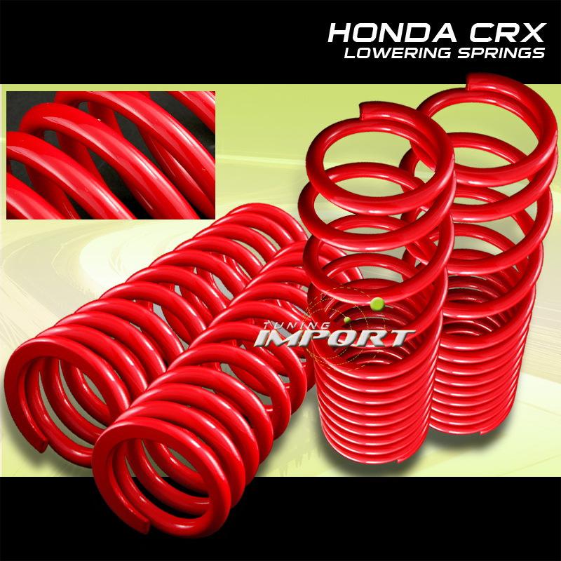 1988-1991 honda civic/crx 4pc red lowering spring sport adjustable upgrade jdm