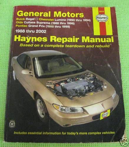 Haynes general motors cars repair manual 88-02 used