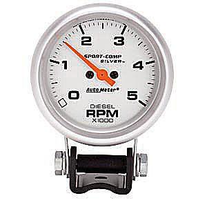 Autometer 3788 silver 2-5/8 diesel mini tachometer