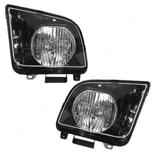 New pair set halogen headlight headlamp lens housing dot 07-09 ford mustang