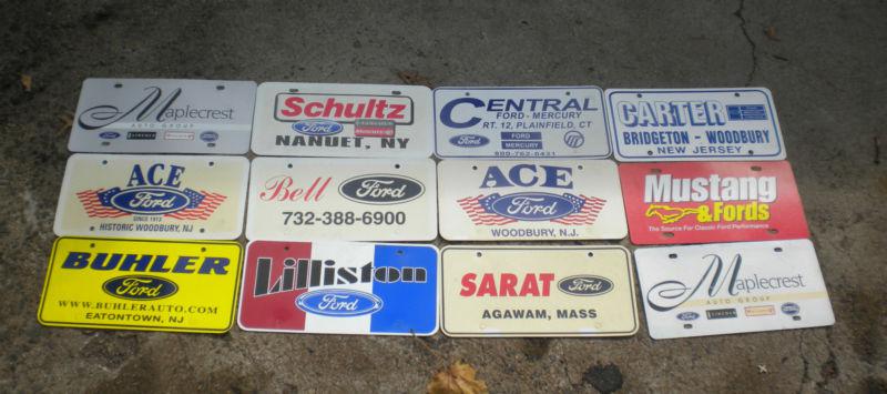 Lot of 12 ford dealer booster license plates new jersey pa northeast new england