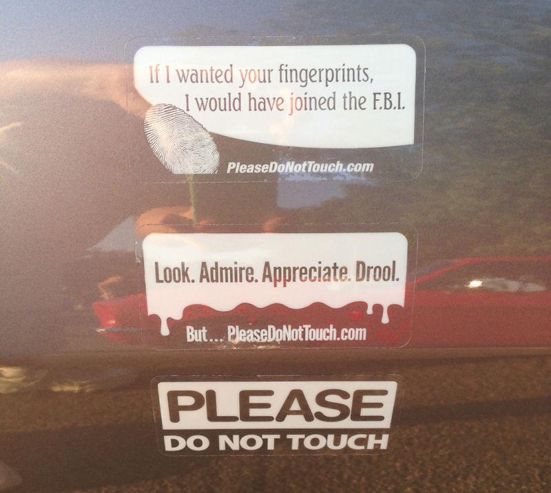 Please do not touch 4"x2" show vehicle static-cling decal variety pack