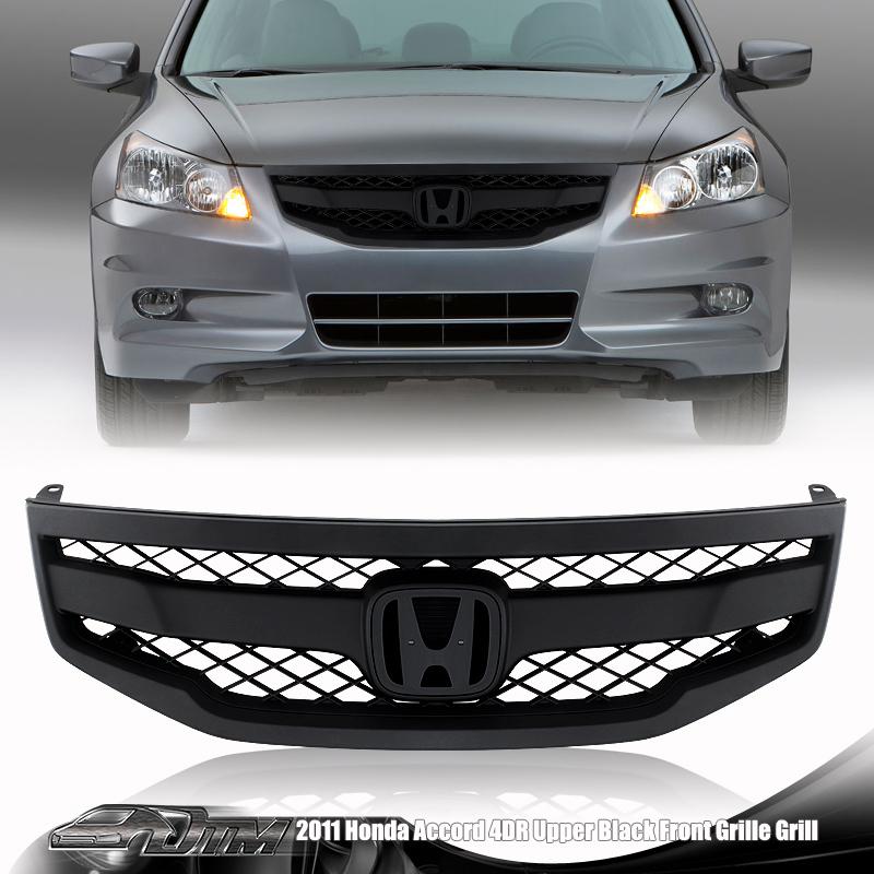 2011-2012 honda accord sedan jdm black abs plastic mesh front grill grille