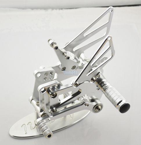 Silver cnc adjuster footrest racing rearset for bmw s1000rr 2009-2012