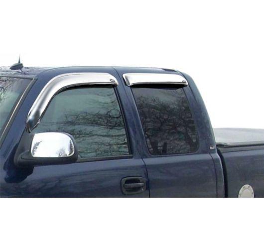 Ventshade window visor rear new chrome chevy full size truck 684044