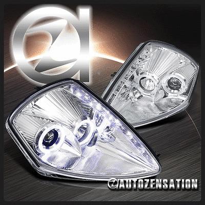 00-05 mitsubishi eclipse chrome smd led dual halo projector headlights