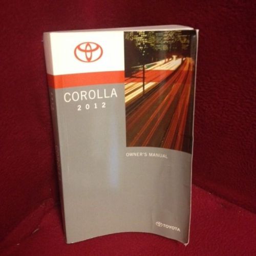 2012 toyota corolla owners manual