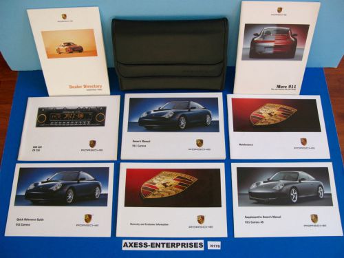 2002 porsche 996 911 carrera 4s c4s owners manuals drivers book set + pouch k176