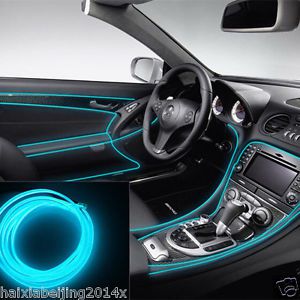 6.5ft car panel neon lamp strip decorative atmosphere ice blue led cold el light