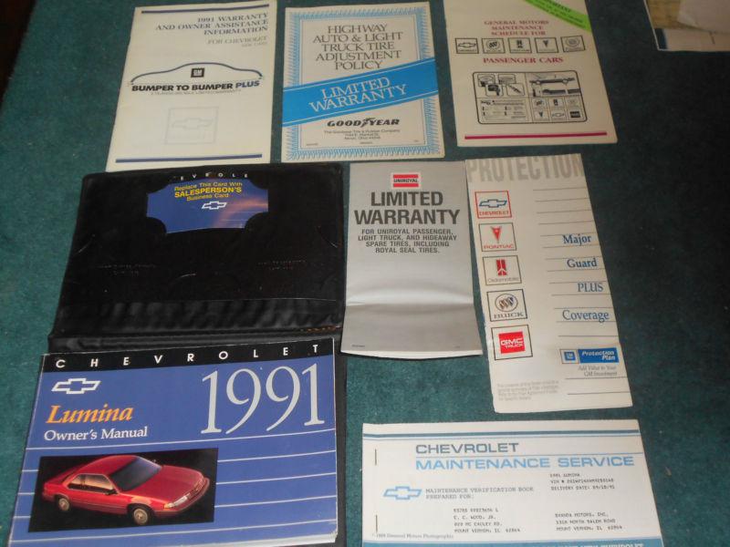 1991 chevrolet lumina owners manual set / original guide set!