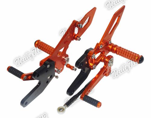 Adjustable rearsets rear set foot rest pegs orange fit 2014-2016 ktm 1290 duke r