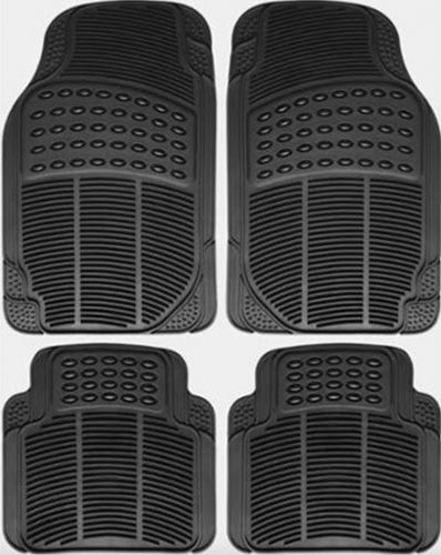 Oxgord 4 piece seashell style rubber car mats fmpv04a-bk