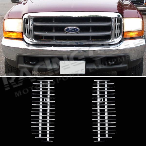 Ford f-series super duty pick up truck chrome billet side vent grille insert set