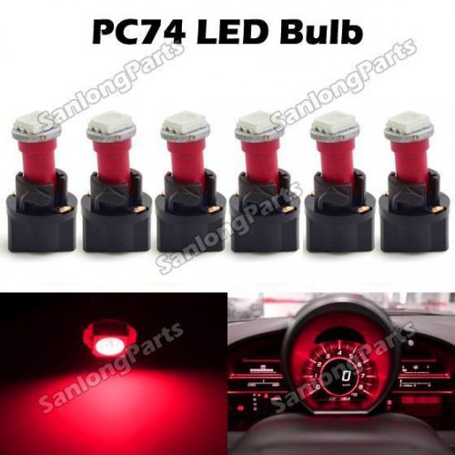 6pcs twist sockets 37 hole red t5 instrument panel cluster plug dash led bulbs