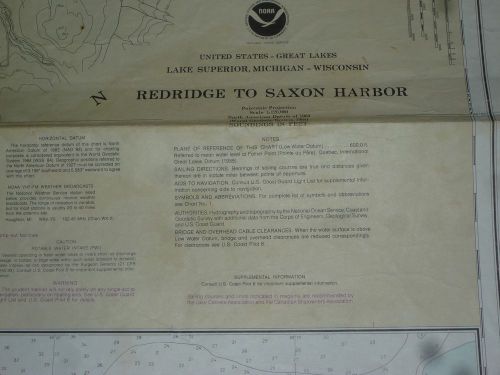 Nautical chart:  lake superior (michigan &amp; wisconsin): redridge to saxon harbor