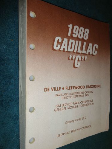 1988 cadillac deville / fleetwood limo parts catalog / orig text &amp; iluust. book