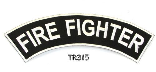 Firefighter white bold iron and sew on top rocker patch for biker jacket tr315sk